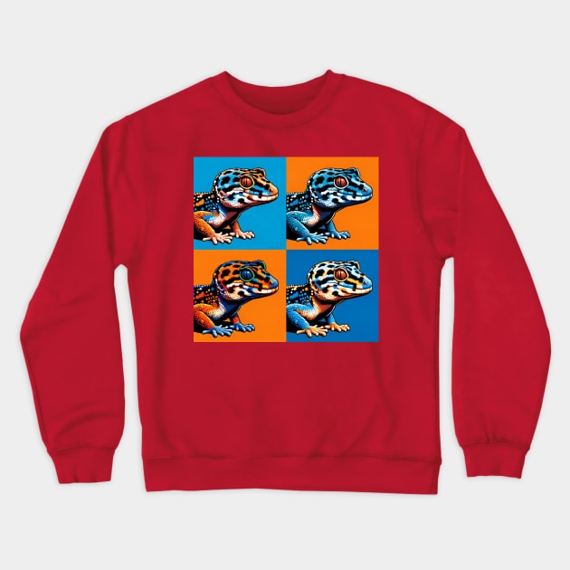 Tokay Gecko Pop Art - Cool Lizard Crewneck Sweatshirt by PawPopArt